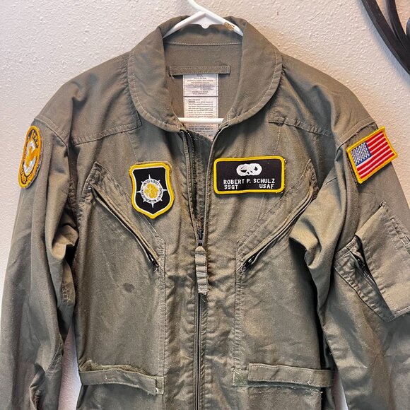 Barrier Wear CWU-27/P Summer Flyers Coveralls 40L Fire Resistant USAF Patches - Picture 2 of 7